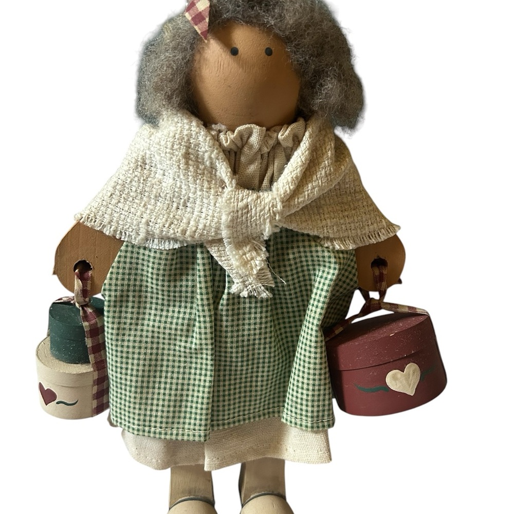 Lizzie High - “Valentine” Christmas shopper - collectible  wooden doll